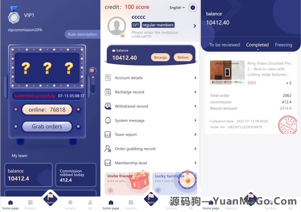 图片[3]-6语言抢单系统源码｜刷单平台+订单自动匹配+代理分组模式-源码狗
