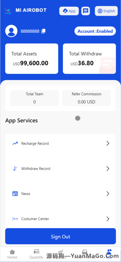 图片[5]-MI AIROBOT 海外区块链投资理财源码下载｜前端 HTML + 后端 PHP 架构理财系统-源码狗