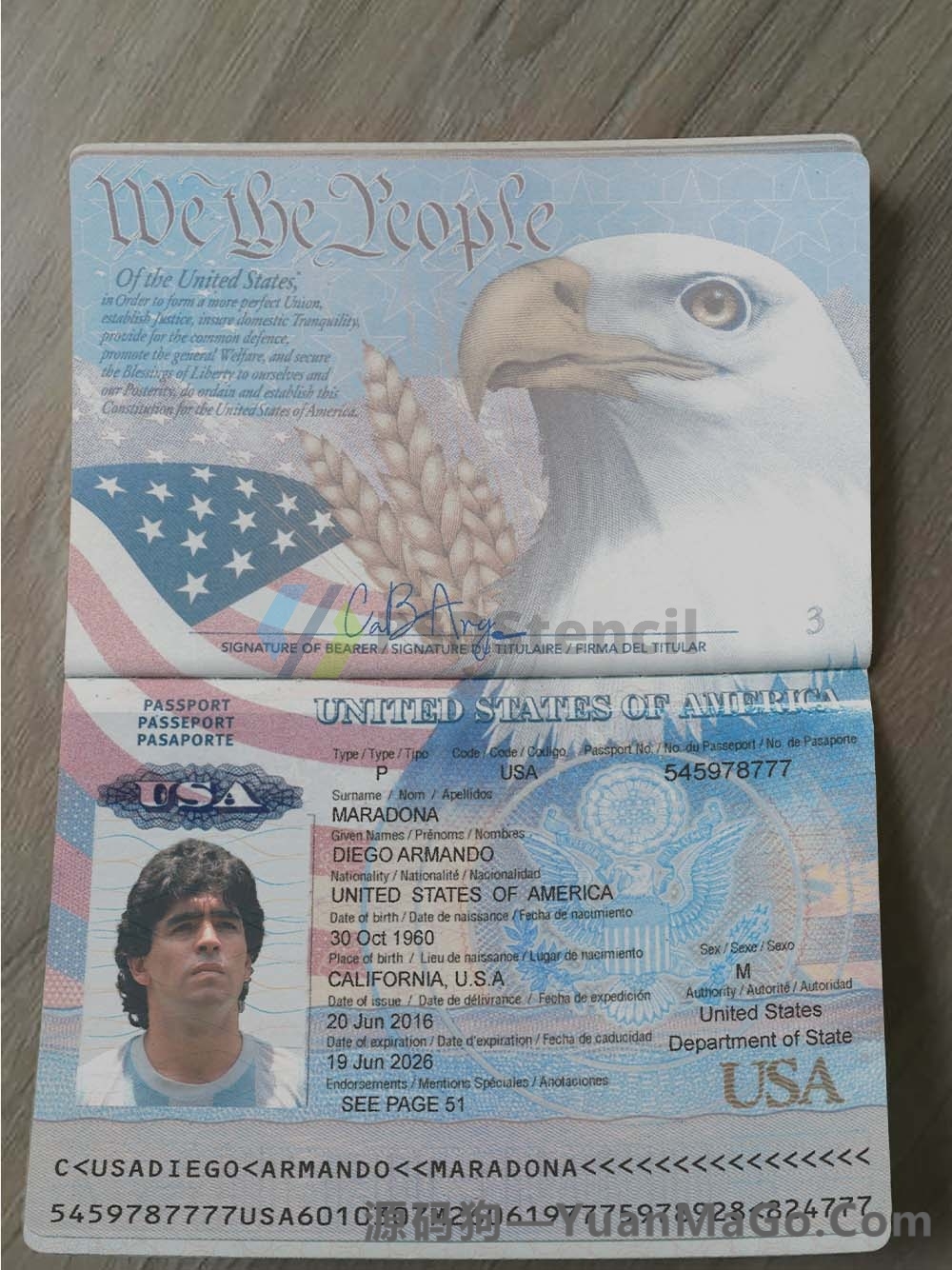 图片[3]-America|USA Passport Template美国护照PS模版/PSD模板（V1-2版）-源码狗