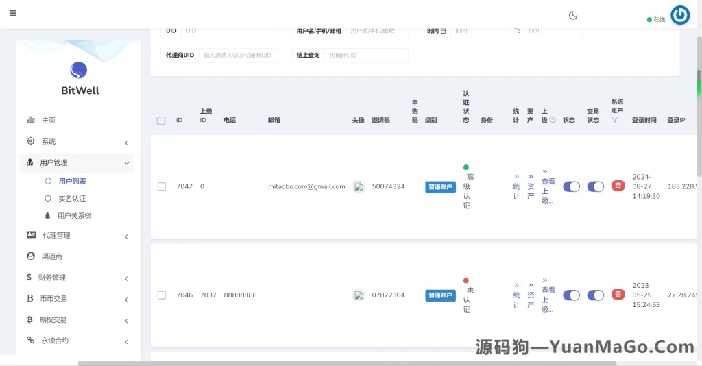 图片[2]-开源BitWell多语言交易所源码｜OTC买卖+永续合约+期权+币币+秒合约+申购+代理渠道商-源码狗