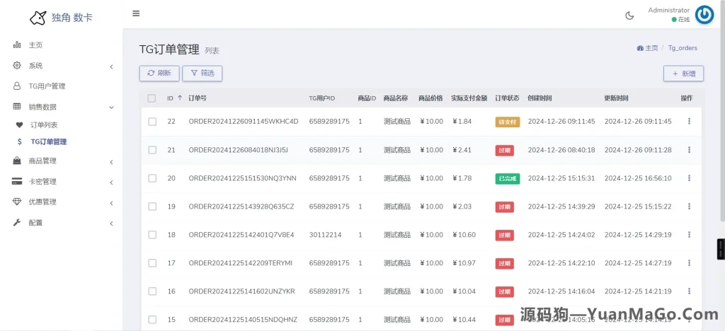 图片[5]-独角数卡二开版｜Telegram 发卡机器人源码：一键部署，对接独角数卡 API，含视频教程-源码狗
