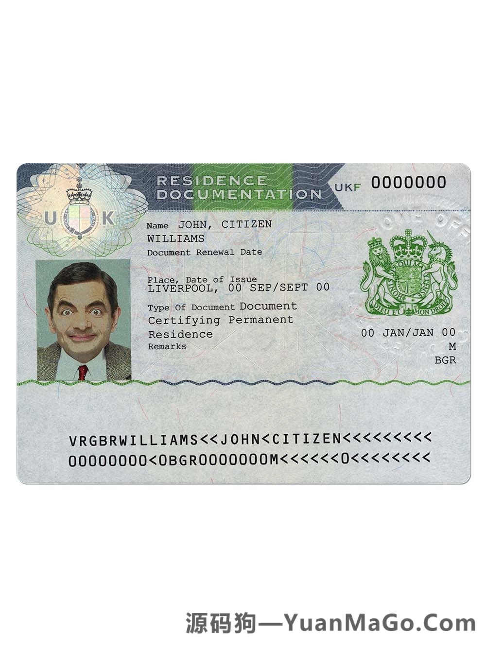 图片[2]-UK Residence Dodumentation英国居留文件模版/居留卡PS模版/PSD模板-源码狗
