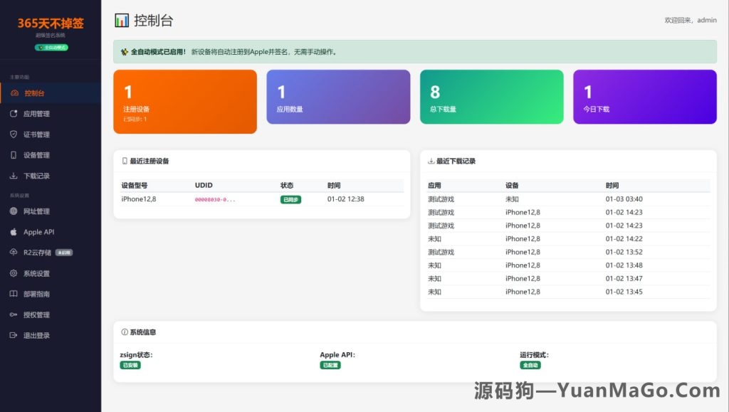 图片[4]-2026年最新的苹果签名分发下载源码-苹果签名源码-全自动签名分发源码-源码狗